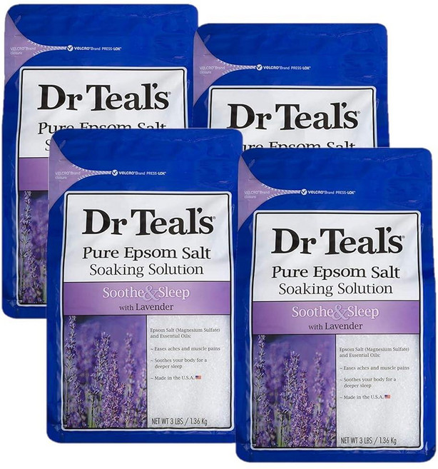 Dr Teal's 엡섬 솔트 (총 5.4kg(12파운드)) 라벤더 함유 진정 및 수면