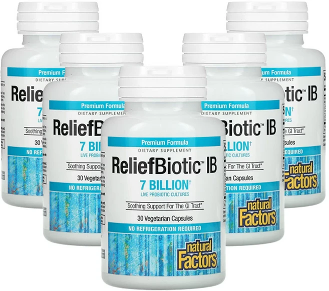 네츄럴팩터스 ReliefBiotic IB 70억 30식물성캡슐, 30정, 5개 - 쿠팡