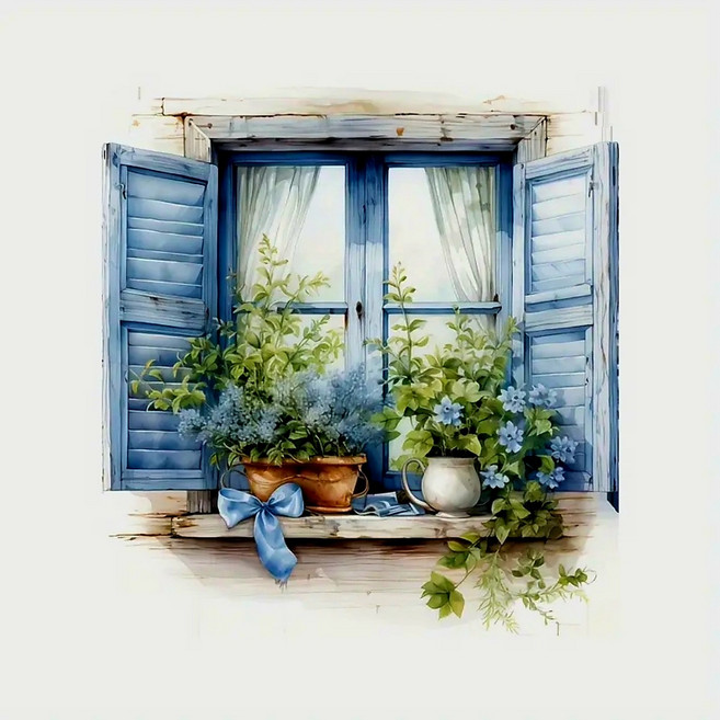 감성 인테리어 창문 스티커 벽장식 꾸미기 포인트 벽지, 지중해풍 스티커