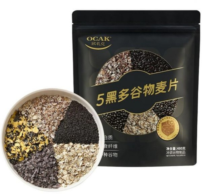 오트밀 5검은색 5빨간색 다곡 460g480g 영양 아침식사 즉석 식사 대용 곡물 과자 식이섬유 귀리 480g 1봉지, 5 검은 다곡물 오트밀, 480g*2봉, 480g, 1개