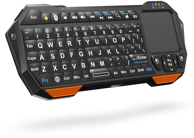 포스몬 미니 블루투스 키보드(QWERTY 키패드) 터치패드가 있는 무선 휴대용 Apple TV Amazon Fire Stick PS4 PS4 Pro PS5 HTPC/I, Bluetooth