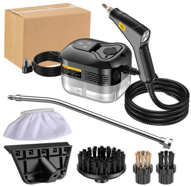 高壓蒸氣清潔機 4.5BAR 高溫蒸氣 15秒快速加熱 多功能清潔, 黑色, t001