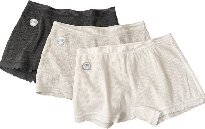 젬버트 슬림 얇은 기본 골지 여성 순면 사각팬티 3종세트