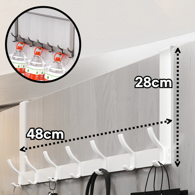 바이빈 무타공 문걸이 행거 14구 문고리 도어 행거, 1개, 화이트