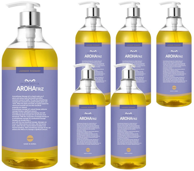 AROHATRiZ 身體香氛保濕精油 Lavander Rosemary, 1L, 6瓶