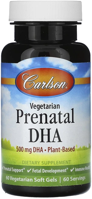 Carlson 임산부용 식물성 DHA 500mg 베지 소프트젤 60정, Carlson임산부용식물성DHA500mg베지소프트젤60, 1개 - 쿠팡