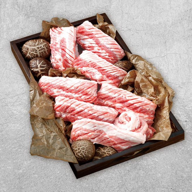 [국제식품] 우리돼지 한돈 냉장 칼집 삼겹살 400g(구이용 바베큐용), 1개