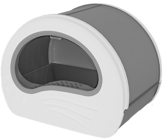 호밍사이 탈취 초대형 서랍형 애견 화장실 강화된 두꺼운 형 후드형 접이식 고양이 화장실, 1개, 흰색