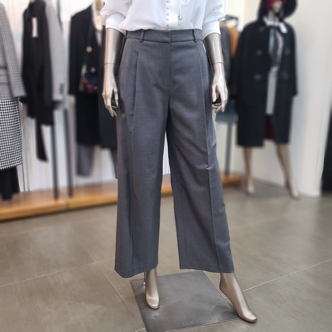 제시뉴욕 와이드 핀턱 울팬츠 DE1-SZNSPW0970GY