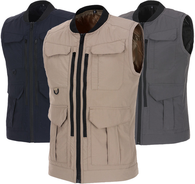 [샤인힐즈] 봄가을 WF 고급 집업 멀티포켓 작업조끼 WFV1478M