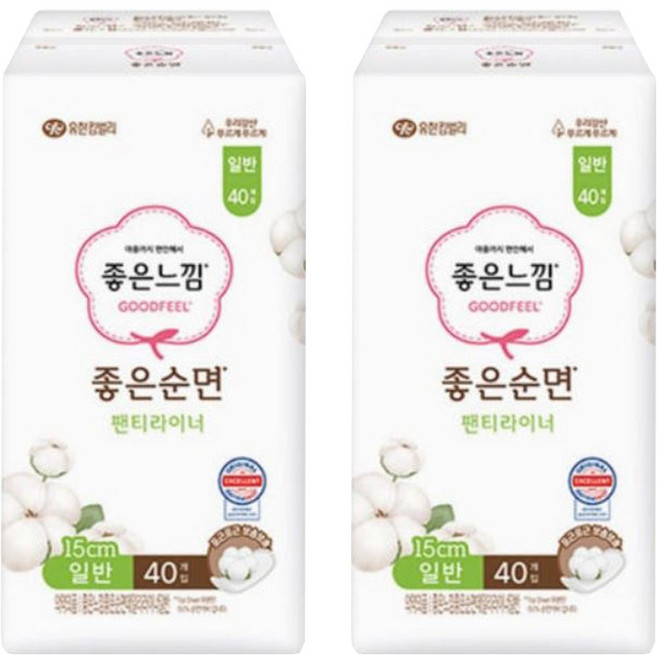 좋은느낌 좋은순면 팬티라이너 일반 40Px2팩