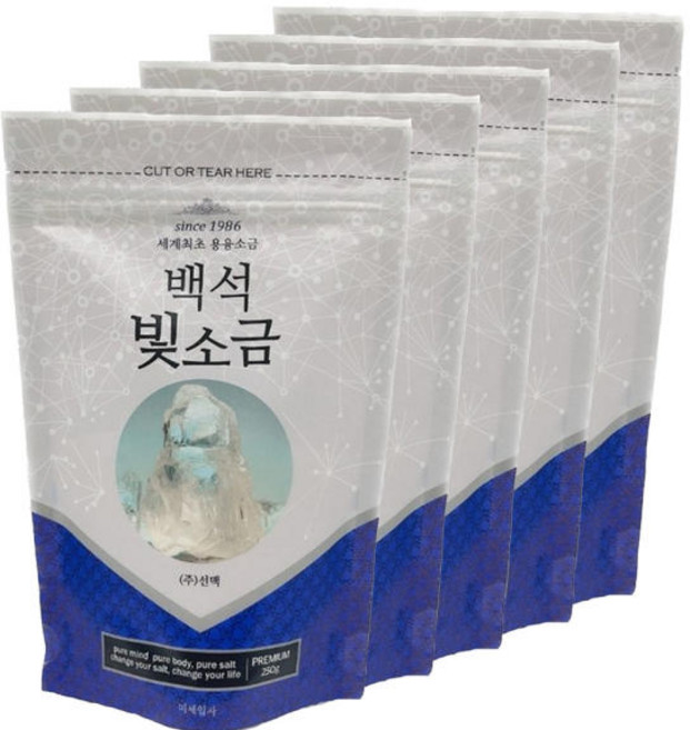 백석빛소금 1000도씨 용융소금 반찬및조리용250g 2개, 250g, 5개
