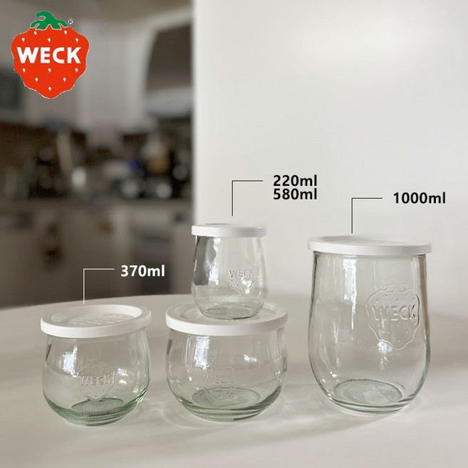 WECK 웩 튜울립 캐니스터 유리용기+ PE뚜껑, 1개, 1000ml