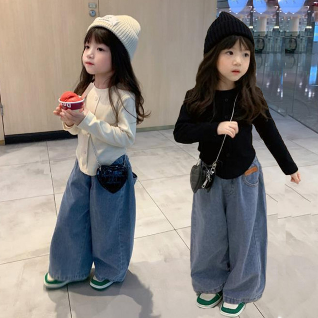 [더사랑이] 드미르페이커 데님팬츠 상의+하의 세트 키즈 아동복 유아 상하복 여아상하복세트 등원룩 나들이룩