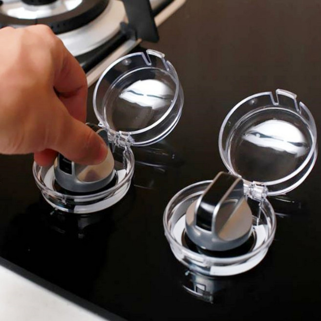 무료배송/ 1+1 가스레인지 손잡이커버 안전 투명 보호캡, 4개