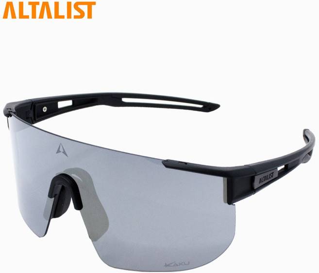 알타리스트 카쿠 SP4 미러렌즈 + 변색렌즈 러닝 자전거 골프 등산 스포츠 선글라스 고글, BLACK / SILVER, 1개