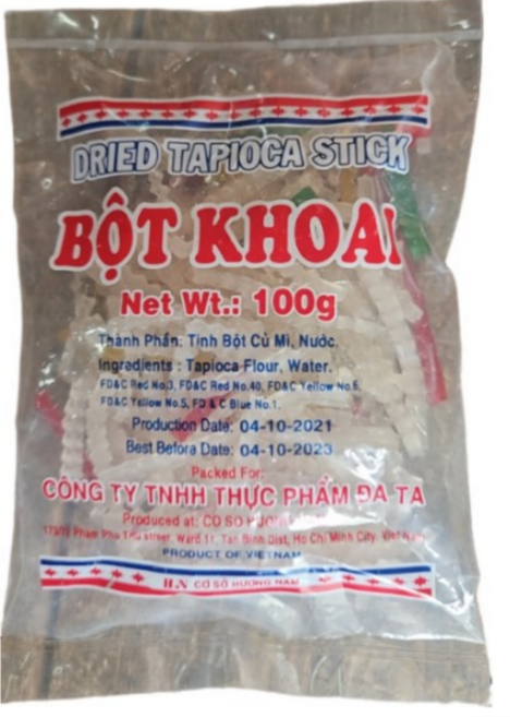 베트남 BOT KHOAI 북카이 타피오카 스틱, 60개, 100g