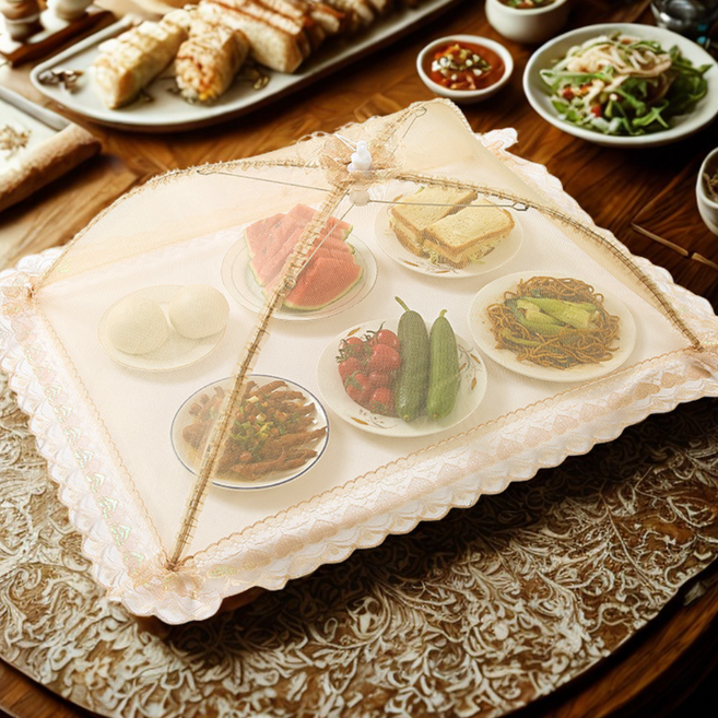 앨라모 원터치 접이식 밥상 덮개 밥상보, 1개