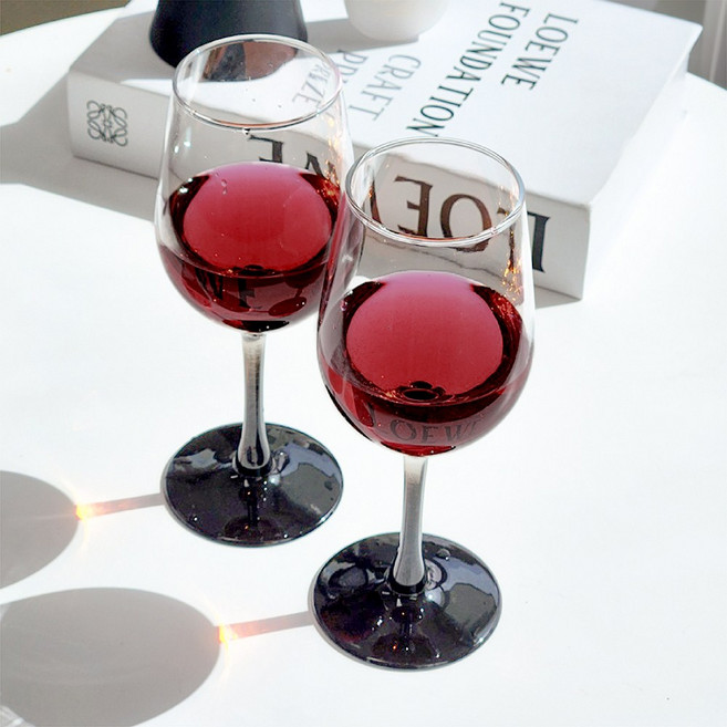 헤이루미 홈카페 크리스탈 와인잔, 블랙스완, 2개, 300ml