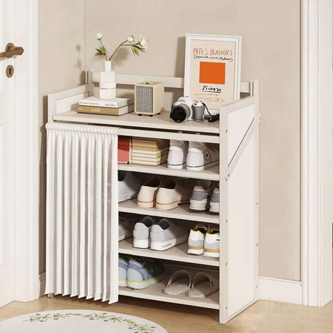 다용도 접이식 신발 정리대 조립없는 현관 슬림 신발장, 5단, 50cm백색 방진
