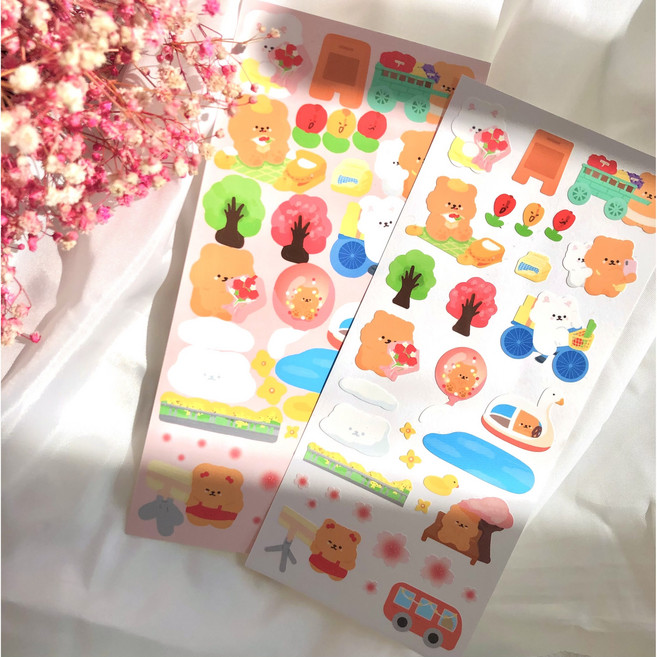 소리샘으로연결 모과모찌 봄 씰스티커