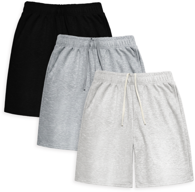 하바우 1+1+1 남여공용 면 5부 트레이닝 와이드 반바지 3종 세트