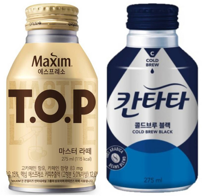 티오피 마스터라떼 275mlx12캔+칸타타 콜드브루 블랙 275mlx12캔, 1개, 275ml
