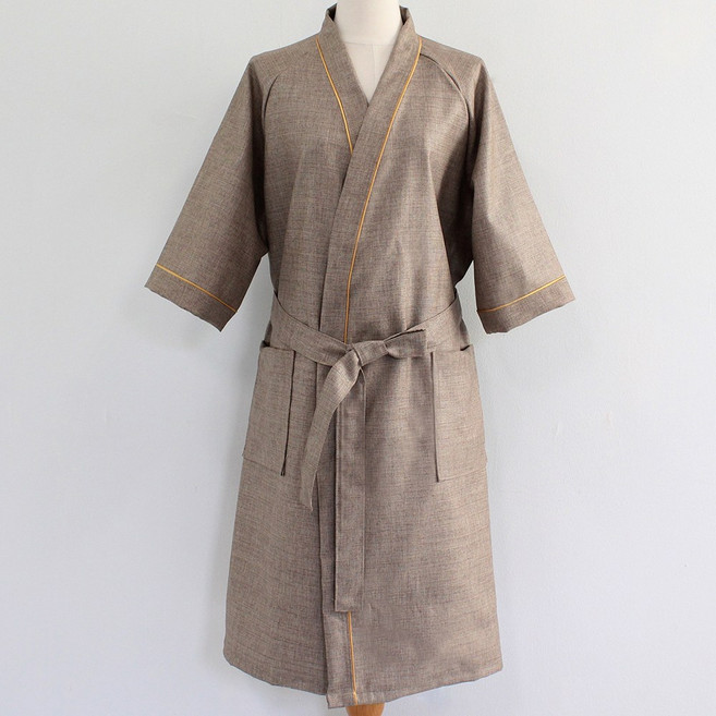 어메니티타올 프리미엄 호텔 목욕가운 업소용 마사지샵 피부샵 로브, 브라운, 1개