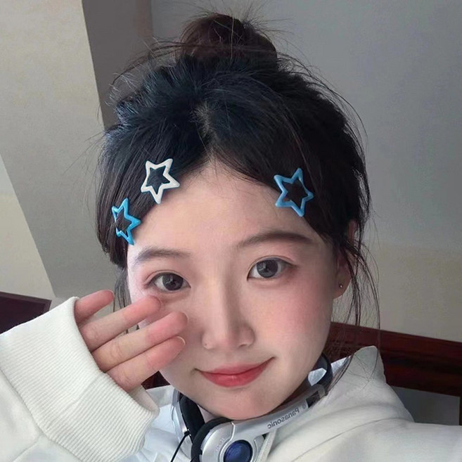 블링살롱 5개세트 퓨어 젤리스타 키치 체육대회 별 헤어 똑딱핀 세트 헤어 앞머리핀 우정템