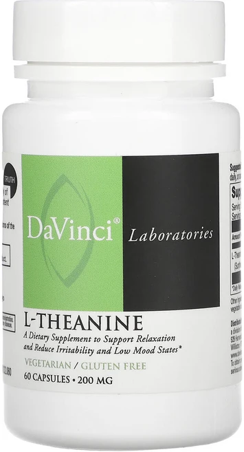 다빈치 랩 오브 버몬트 L-테아닌 200 mg 60 캡슐, 5개, 60정 - 쿠팡
