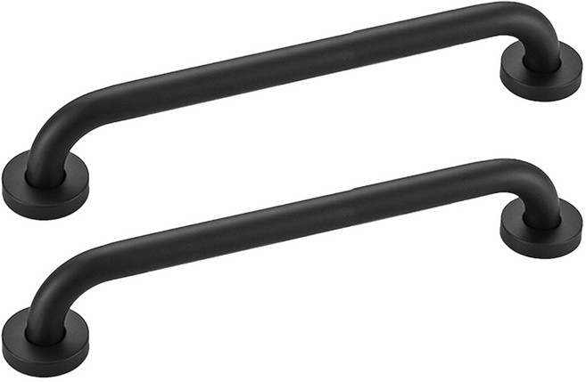 검정 안전 손잡이 지름 2.5cm 노인 장애인 환자 화장실 안전손잡이, 블랙, 2개