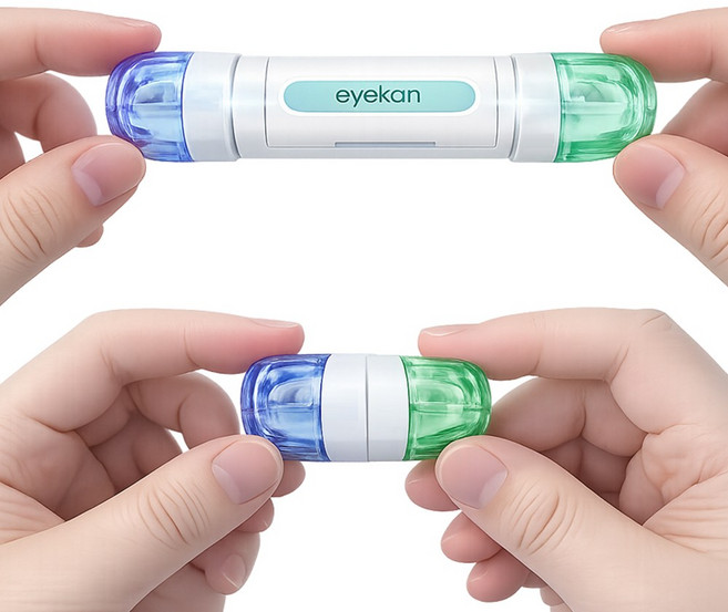 키즈브릭스 아이칸 자석 탈부착 고급 하드렌즈 케이스, 2개, 혼합색상