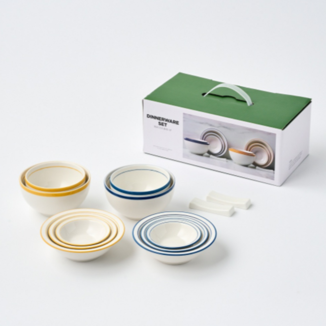 모던하우스 데일리 2인조 홈 식기세트 12p, 혼합색, 6종 식기, 1세트