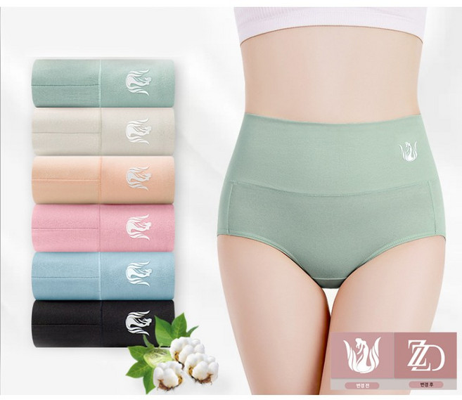 ZZUNDA 벌집 스판 하이웨스트 여성용 팬티 6장
