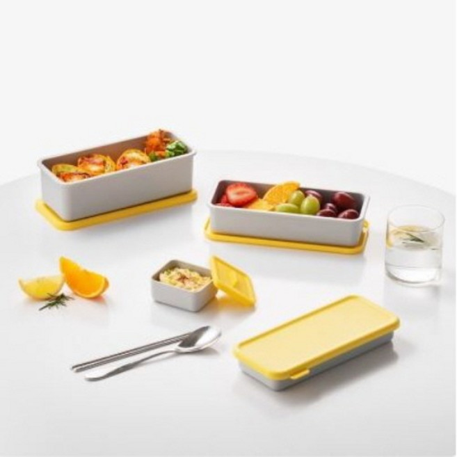 락앤락 DosiLock 스타터팩 3단 도시락 세트, 옐로우콤비, 1개