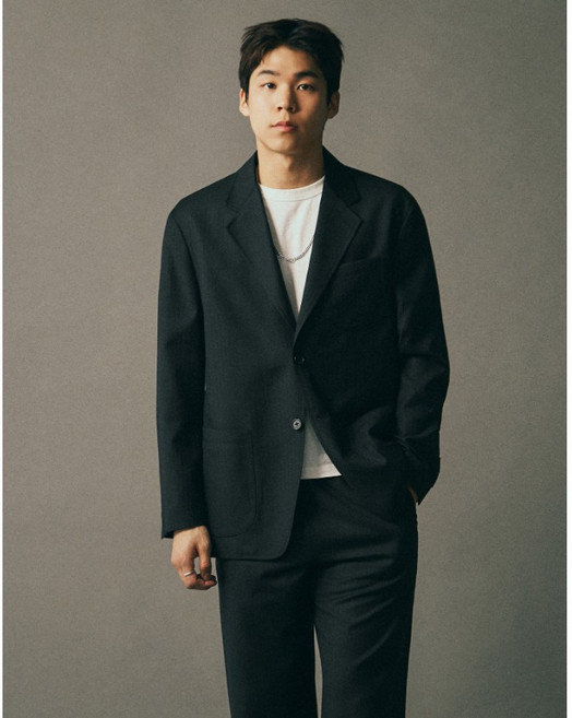 헤지스 블랙 패턴 울 자켓 YMHZJA5F803BK