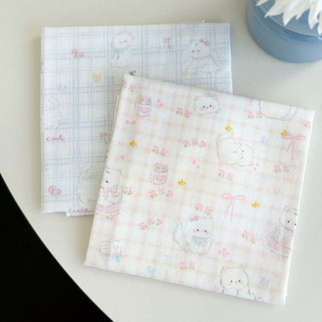 고양이 집사 2중거즈 큰 손수건 2장