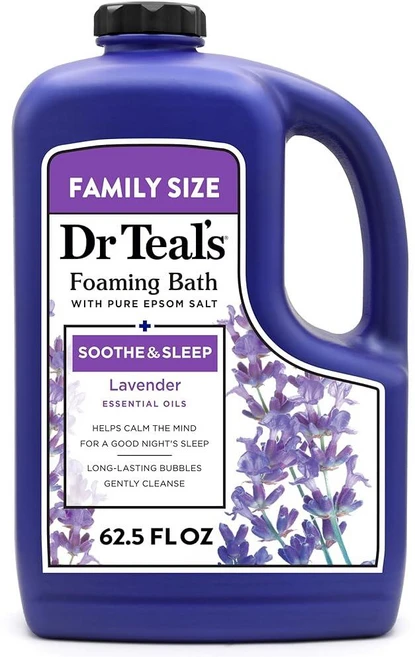Dr Teal's 순수 엡섬 솔트가 함유된 포밍 배스 라벤더로 진정 및 수면 1.8L(68온스) 199218, 1개, 1.8L - 쿠팡