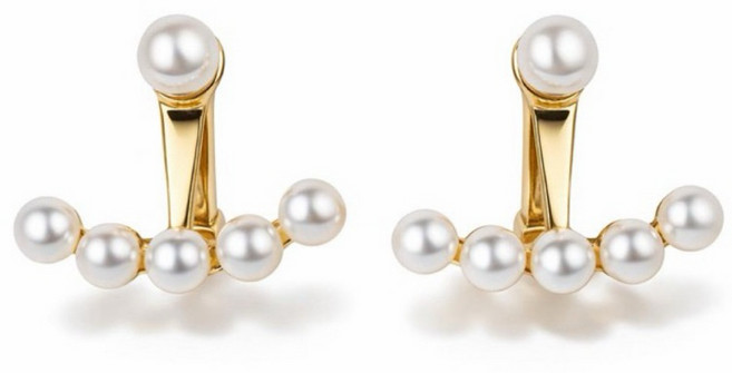 夾式珍珠耳環 無耳洞設計 金色質感耳飾