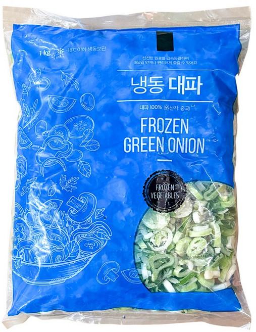 [글로벌] 냉동 대파 슬라이스 (중국산) 1kg, 1개