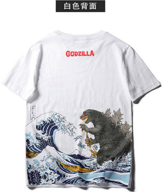 潮流海浪 Godzilla 短袖T恤 男款 夏季新款 寬鬆圓領