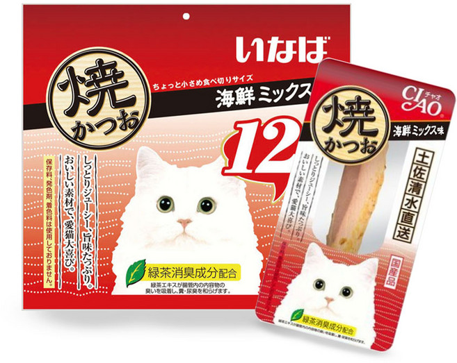 개별포장 살코기 가리비해선 사시미 고양이간식 12p, 12개, 20g, QSC-22(해물믹스)