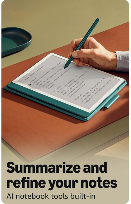 아마존 킨들 스크라이브 (64GB) 당신의 노트 문서 책을 한 곳에서. AI 기반 노트 요약 기능 내장. 프리미엄 펜 포함 e-book 리더, Wi-Fi, 64GB, 메탈릭 제이드