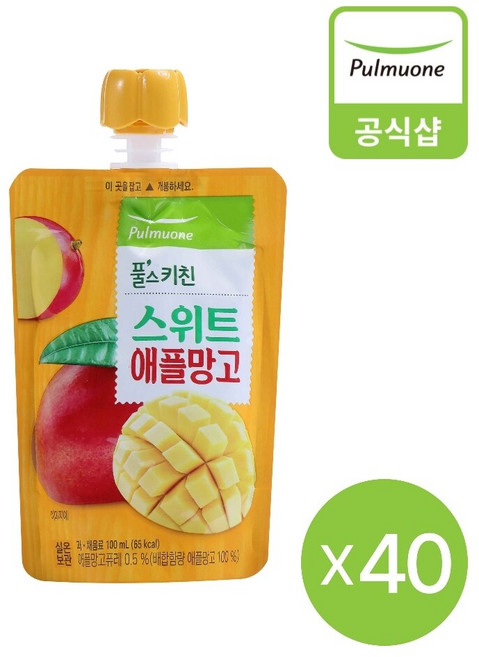 풀무원 풀스키친 스위트 애플망고주스, 40개, 100ml