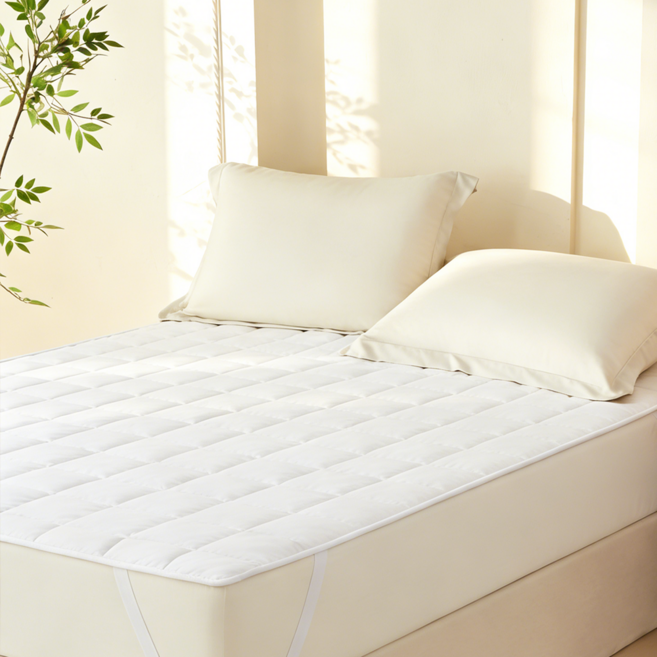 마이라이크 알러지케어 먼지없는 누빔 침대패드 워싱 고정밴드형, 화이트