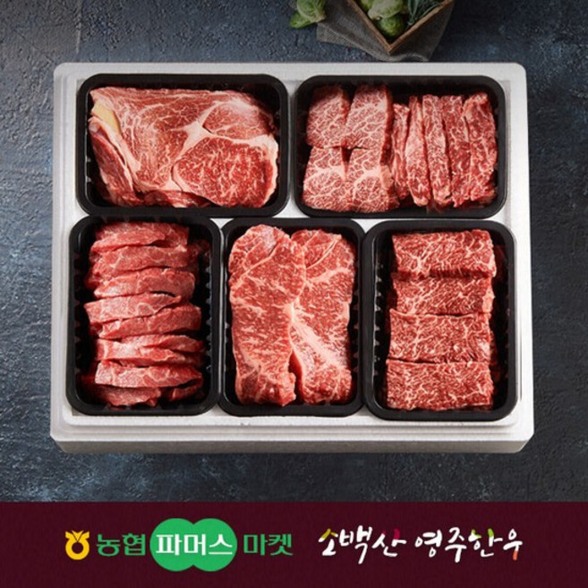 1++농협영주한우VVIP소한마리구이모음3호3.0kg, 1개, 600g