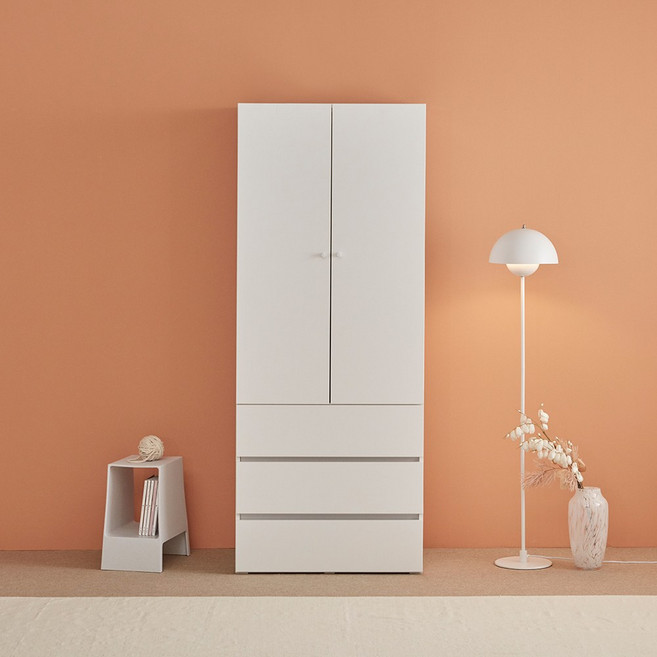 포더홈 루미노 키큰옷장 800 파우더 서랍장, 화이트, 본상품선택