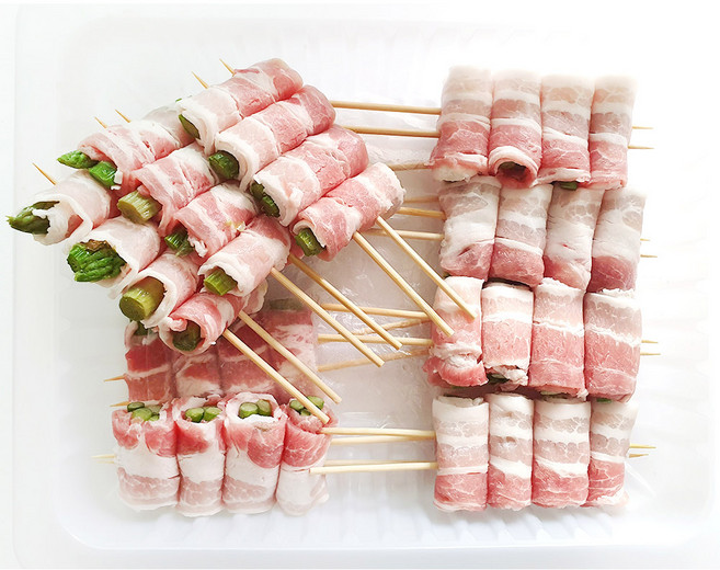 아스파라거스 삼겹살말이 꼬치 500g 캠핑용 꼬지 BBQ, 1개