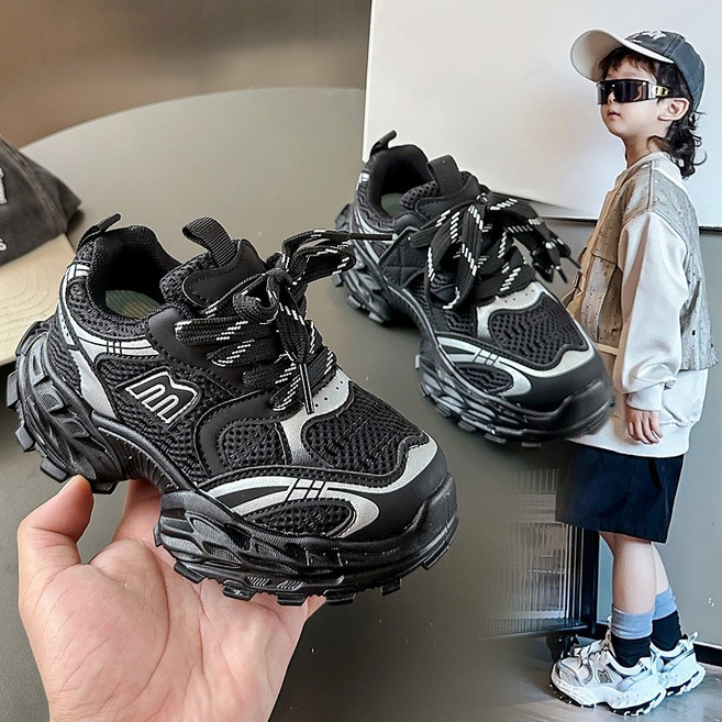 UPPERCUT 아동 봄가을 메쉬운동화 초등학생 러닝화 스포츠화 키높이 운동화 중학생 어글리슈즈 워킹화