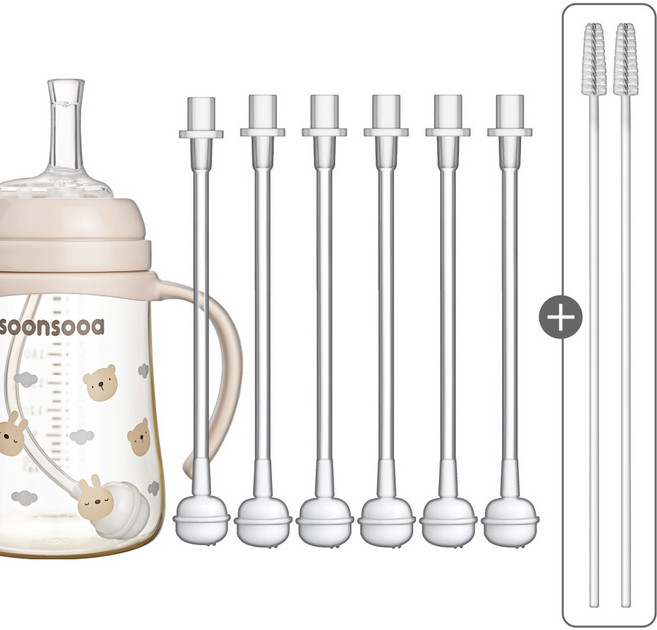 순수아 추빨대 6개+솔 2개 그로미미 더블하트 호환 추 빨대 리필, 1세트